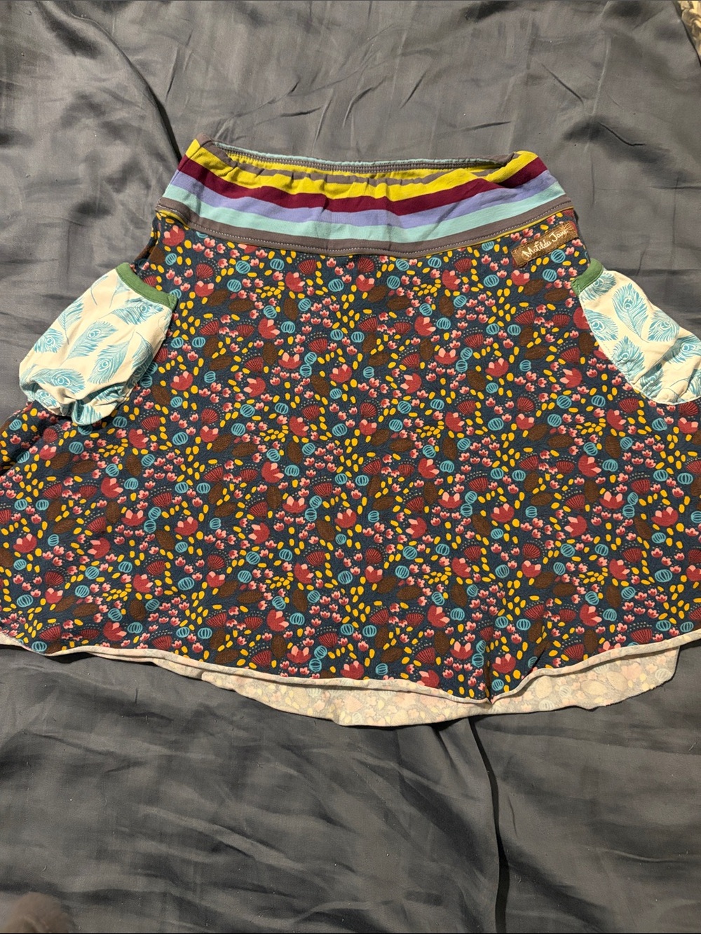 Matilda Jane Navy Floral Pocket Skirt with Striped Waistband